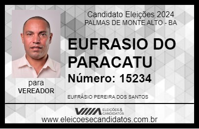 Candidato EUFRASIO DO PARACATU 2024 - PALMAS DE MONTE ALTO - Eleições