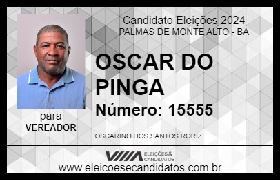 Candidato OSCAR DO PINGA 2024 - PALMAS DE MONTE ALTO - Eleições