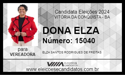 Candidato DONA ELZA 2024 - VITÓRIA DA CONQUISTA - Eleições