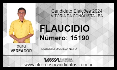 Candidato FLAUCIDIO 2024 - VITÓRIA DA CONQUISTA - Eleições