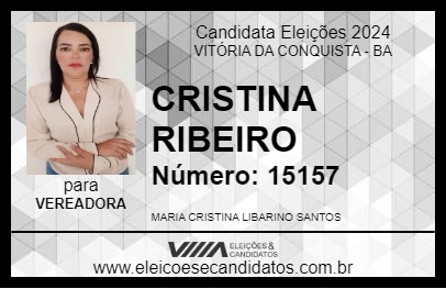 Candidato CRISTINA RIBEIRO 2024 - VITÓRIA DA CONQUISTA - Eleições