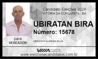 Candidato UBIRATAN BIRA 2024 - VITÓRIA DA CONQUISTA - Eleições