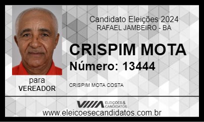 Candidato CRISPIM MOTA 2024 - RAFAEL JAMBEIRO - Eleições