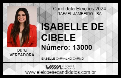 Candidato ISABELLE DE CIBELE 2024 - RAFAEL JAMBEIRO - Eleições