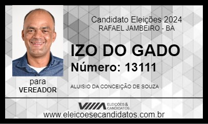 Candidato IZO DO GADO 2024 - RAFAEL JAMBEIRO - Eleições