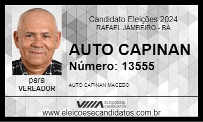 Candidato AUTO CAPINAN 2024 - RAFAEL JAMBEIRO - Eleições