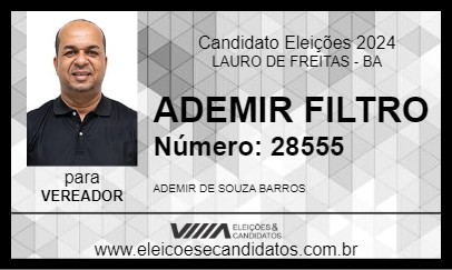 Candidato ADEMIR FILTRO 2024 - LAURO DE FREITAS - Eleições