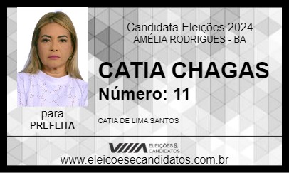 Candidato CATIA CHAGAS 2024 - AMÉLIA RODRIGUES - Eleições