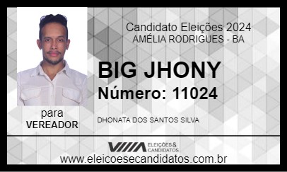 Candidato BIG JHONY 2024 - AMÉLIA RODRIGUES - Eleições