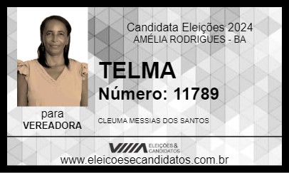 Candidato TELMA 2024 - AMÉLIA RODRIGUES - Eleições