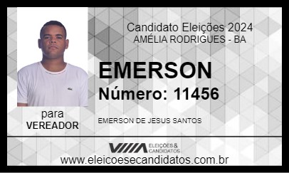 Candidato EMERSON 2024 - AMÉLIA RODRIGUES - Eleições