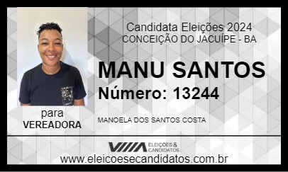 Candidato MANU SANTOS 2024 - CONCEIÇÃO DO JACUÍPE - Eleições