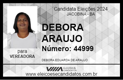 Candidato DEBORA ARAUJO 2024 - JACOBINA - Eleições