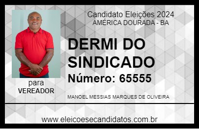 Candidato DERMI DO SINDICADO 2024 - AMÉRICA DOURADA - Eleições