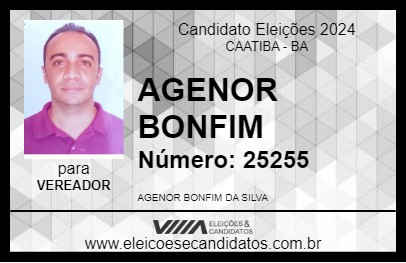 Candidato AGENOR BONFIM 2024 - CAATIBA - Eleições