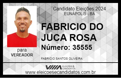 Candidato FABRICIO DO JUCA ROSA 2024 - EUNÁPOLIS - Eleições