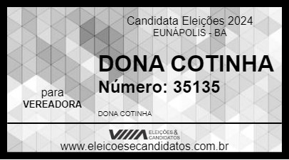 Candidato DONA COTINHA 2024 - EUNÁPOLIS - Eleições