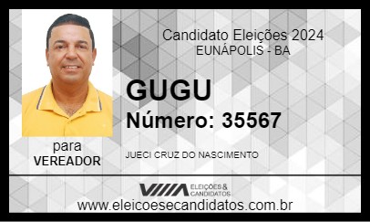 Candidato GUGU 2024 - EUNÁPOLIS - Eleições