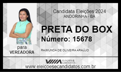 Candidato PRETA DO BOX 2024 - ANDORINHA - Eleições