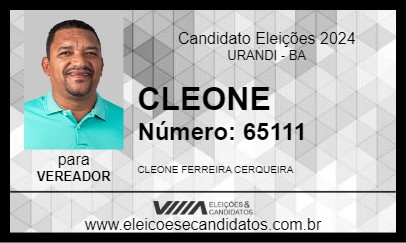 Candidato CLEONE 2024 - URANDI - Eleições