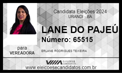 Candidato LANE DO PAJEÚ 2024 - URANDI - Eleições