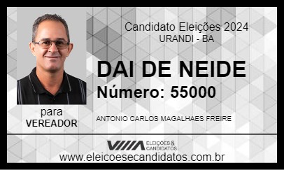 Candidato DAI DE NEIDE 2024 - URANDI - Eleições