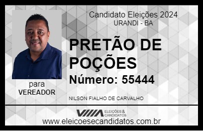 Candidato PRETÃO DE POÇÕES 2024 - URANDI - Eleições