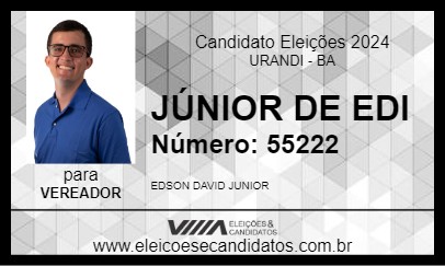 Candidato JÚNIOR DE EDI 2024 - URANDI - Eleições