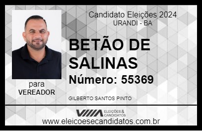 Candidato BETÃO DE SALINAS 2024 - URANDI - Eleições