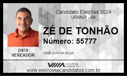 Candidato ZÉ DE TONHÃO 2024 - URANDI - Eleições