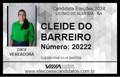 Candidato CLEIDE DO BARREIRO 2024 - LICÍNIO DE ALMEIDA - Eleições