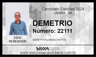 Candidato DEMETRIO 2024 - UBAÍRA - Eleições