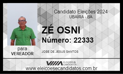 Candidato ZÉ OSNI 2024 - UBAÍRA - Eleições