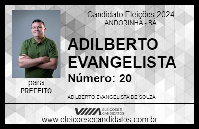 Candidato ADILBERTO EVANGELISTA 2024 - ANDORINHA - Eleições