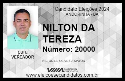 Candidato NILTON DA TEREZA 2024 - ANDORINHA - Eleições