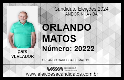 Candidato ORLANDO MATOS 2024 - ANDORINHA - Eleições