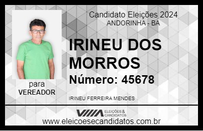 Candidato IRINEU DOS MORROS 2024 - ANDORINHA - Eleições