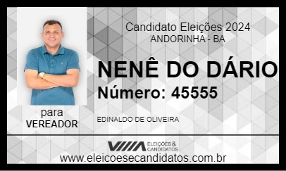 Candidato NENÊ DO DÁRIO 2024 - ANDORINHA - Eleições