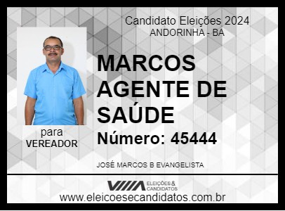 Candidato MARCOS AGENTE DE SAÚDE 2024 - ANDORINHA - Eleições