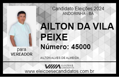 Candidato AILTON DA VILA PEIXE 2024 - ANDORINHA - Eleições