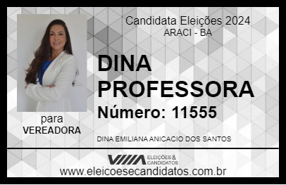 Candidato DINA PROFESSORA 2024 - ARACI - Eleições