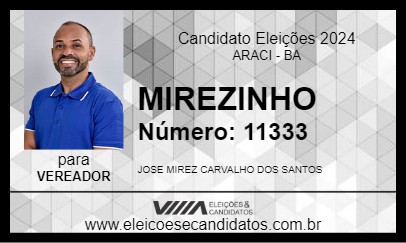 Candidato MIREZINHO 2024 - ARACI - Eleições