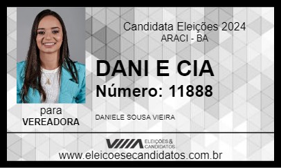 Candidato DANI E CIA 2024 - ARACI - Eleições