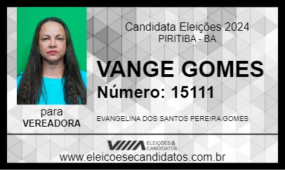 Candidato VANGE GOMES 2024 - PIRITIBA - Eleições