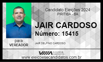 Candidato JAIR CARDOSO 2024 - PIRITIBA - Eleições