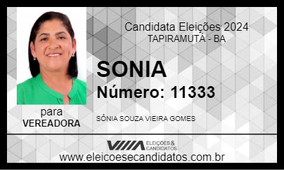 Candidato SONIA 2024 - TAPIRAMUTÁ - Eleições