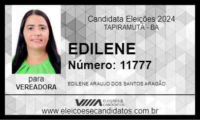 Candidato EDILENE 2024 - TAPIRAMUTÁ - Eleições