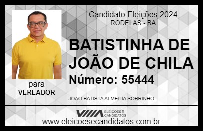 Candidato BATISTINHA DE JOÃO DE CHILA 2024 - RODELAS - Eleições