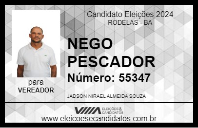 Candidato NEGO PESCADOR 2024 - RODELAS - Eleições