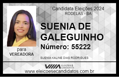 Candidato SUENIA DE GALEGUINHO 2024 - RODELAS - Eleições